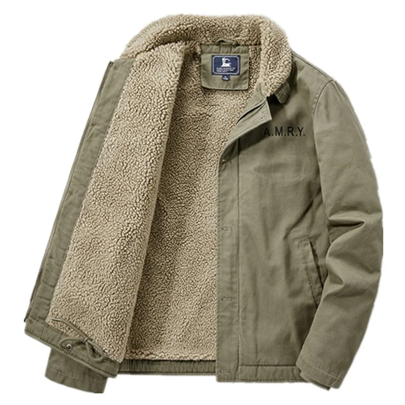 Men's Thick Cotton Warm Lamb Velvet Plus Size Jacket