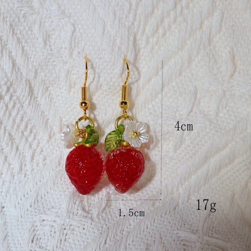 Popular Flower Earrings Chinese Advanced Color Creative Ear Hook Fresh Sweet Vitality Plant Pendant Jewelry