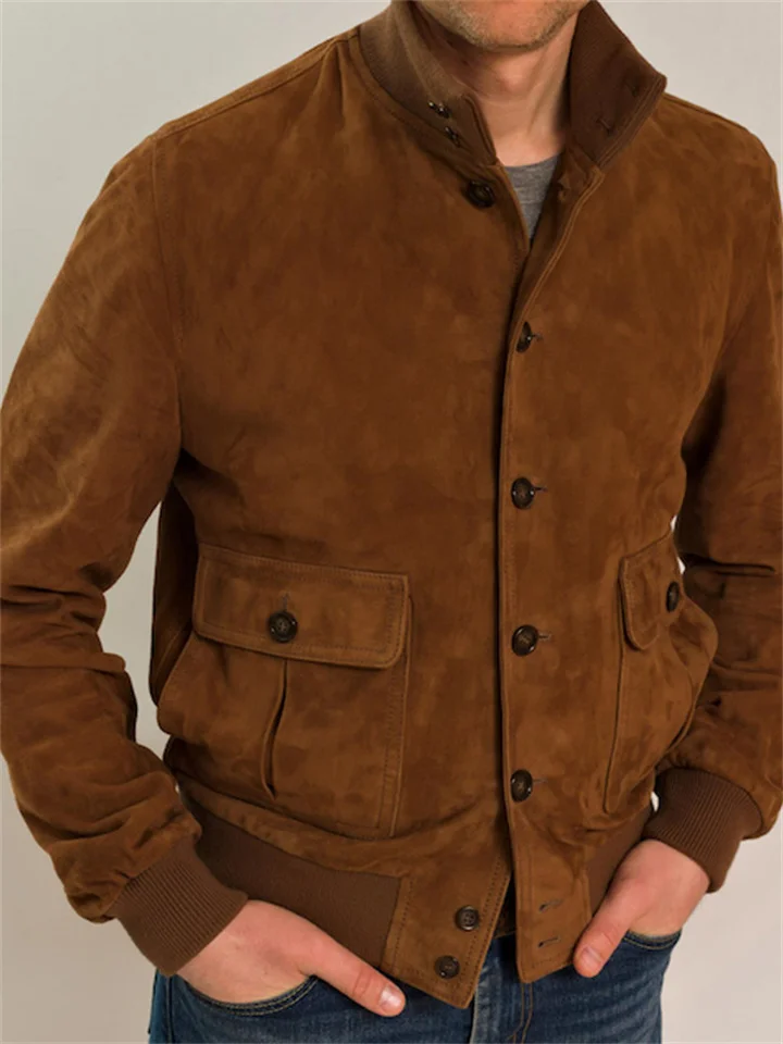 Solid Color Fashionable Men's Jacket Coat-Hoverseek