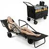 2-in-1 Wagons Carts Foldable 440lbs Capacity Folding Chair Cart with All-Terrain Wheels Beach Wagon for  Sports Garden Camping