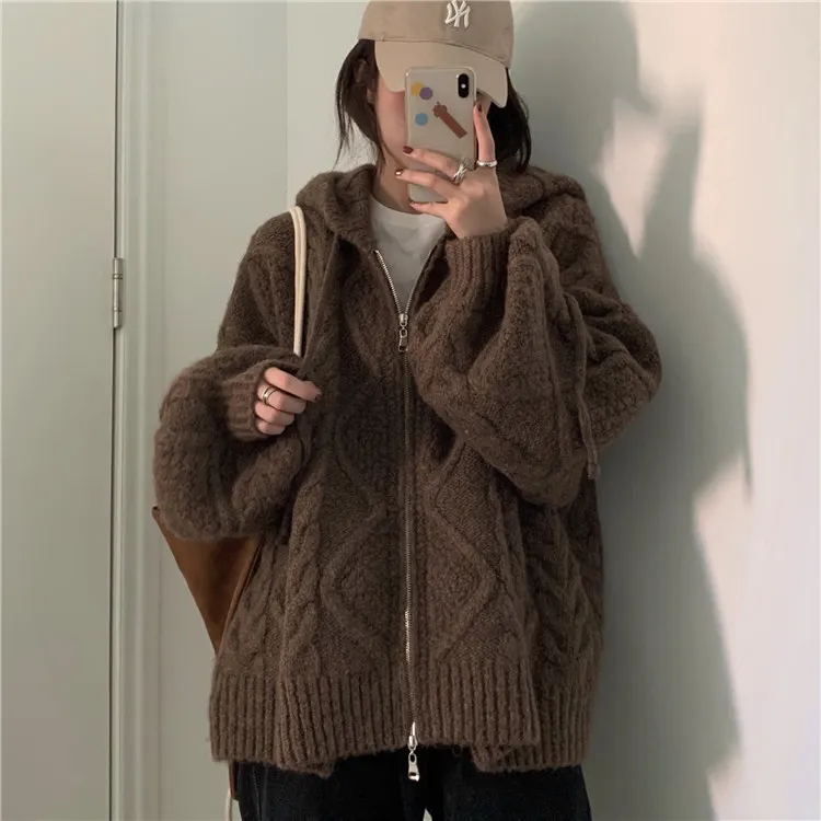 Casual And Lazy Retro Style Hooded Sweatshirt
