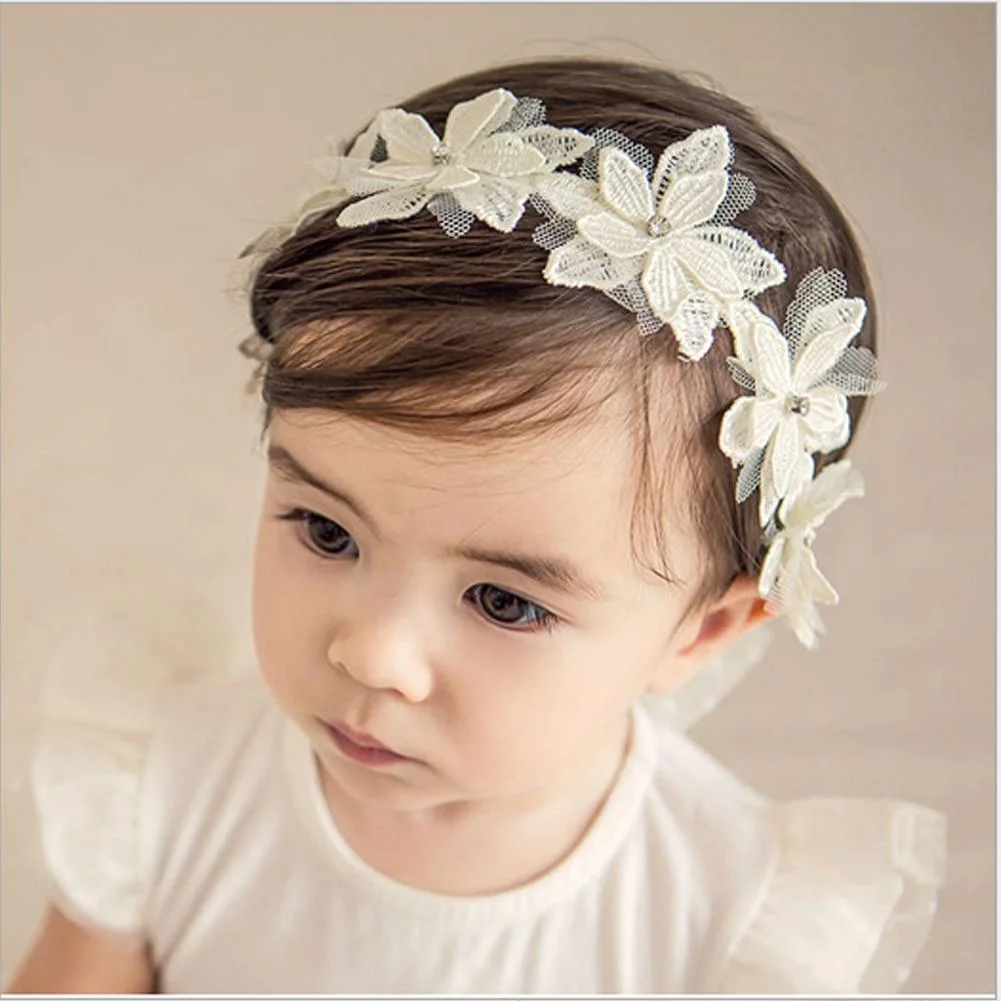 Kids Baby Infant Princess Lace Flower Headband Girl Hair Band Headwear Accessories For 0-3Years