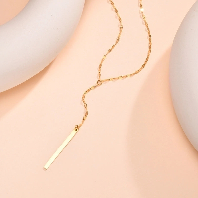 Minimalist Solid Color 201 Stainless Steel Pendant Necklace