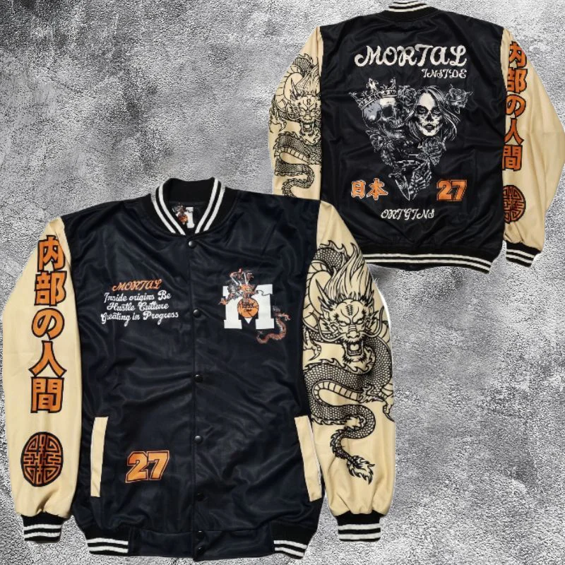 Streetwear brand dragon print track jacket