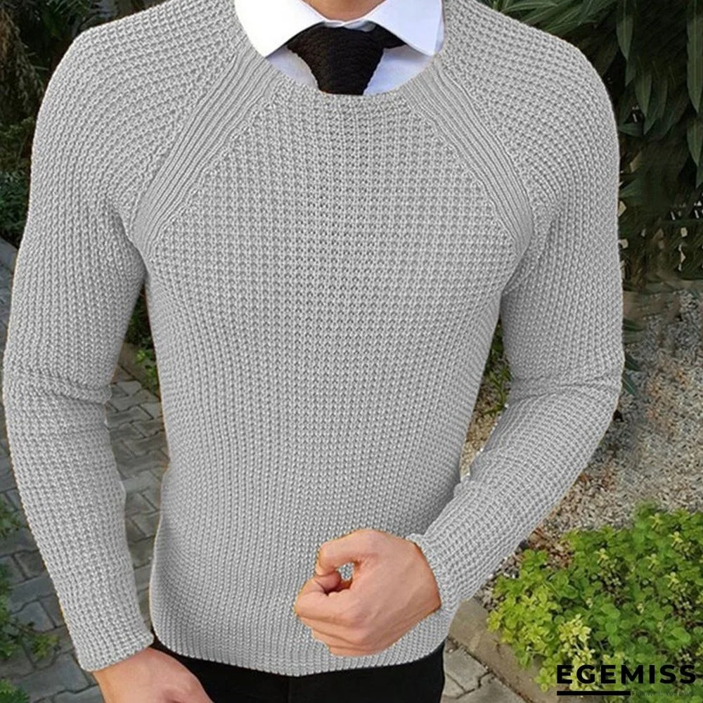Men's Knitted Sweater Round Neck Long Sleeve Pullover | EGEMISS