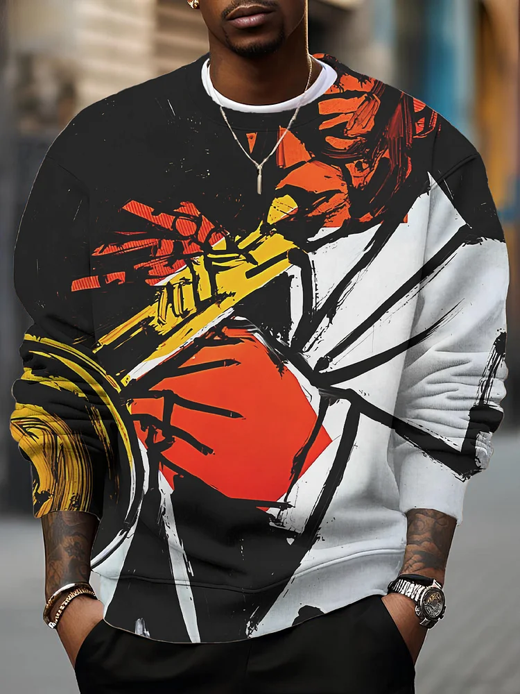 Men's Jazzman Art Print Casual Sweatshirt