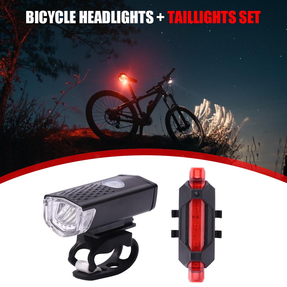 

LED Bike Headlight Front Lamp USB Rechargeable Taillight Cycling Equipment, 501 Original
