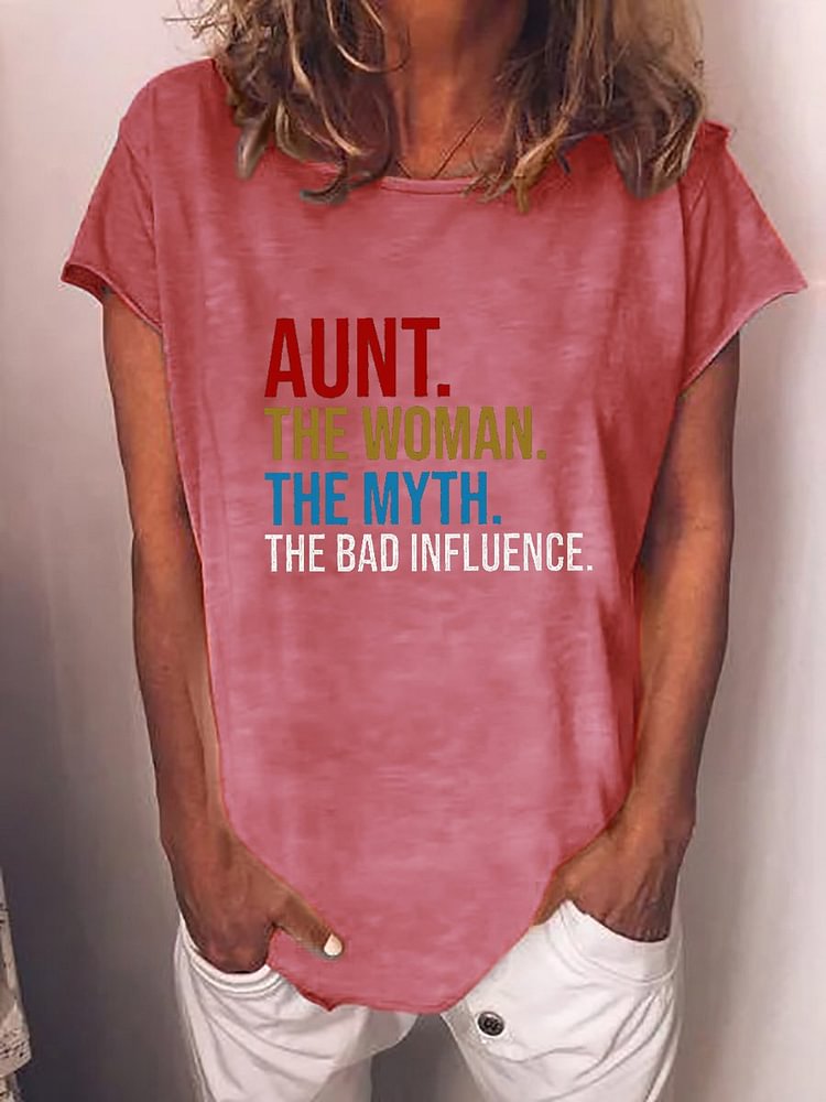 Bestdealfriday Aunt The Woman The Myth The Bad Influence Alphabet Graphic Tee