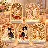 DIY Diamond Art LED Night Light &ndash; Light-Up Table Decor, Double-Sided Printed DIY Crystal Pearl Painting Decoration for Holiday & Gifts (Dog)