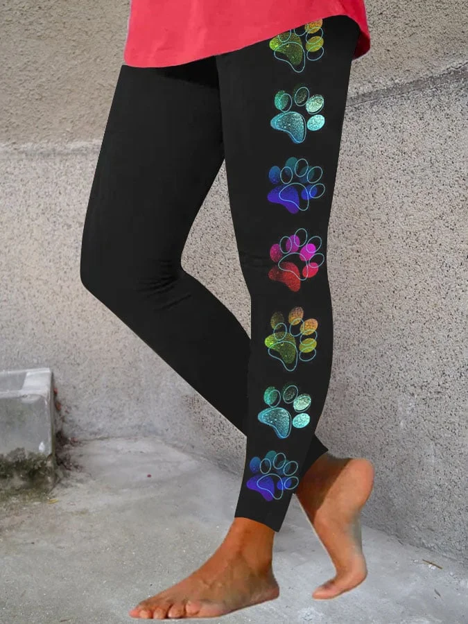 Women's Animal Paw Print Leggings