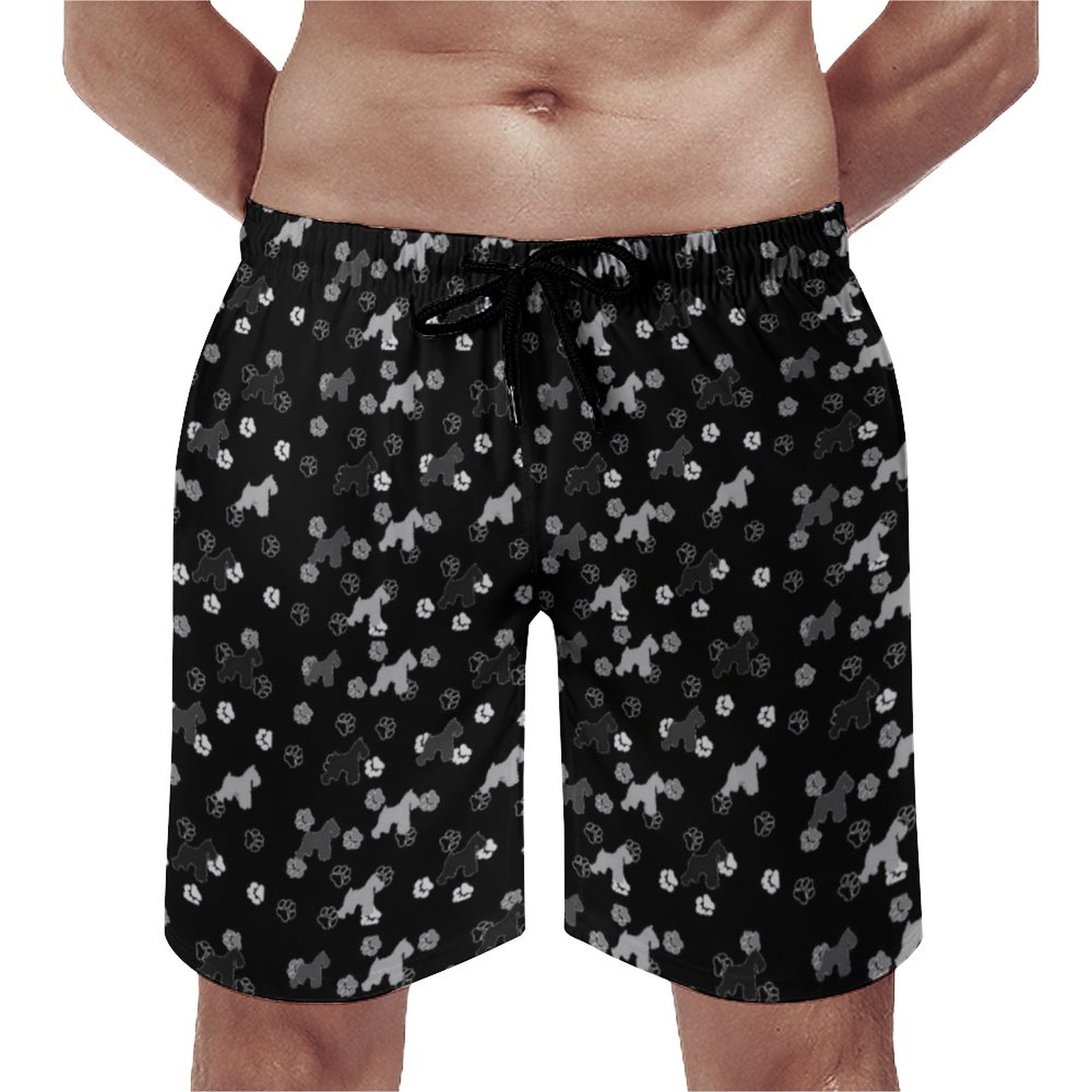 Schnauzer Elegant Men's Swim Trunks Summer Board Shorts Quick Dry Beach Short with Pockets