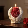 3D Angel Wing Flower Mould Silicone Wave Spiral Candle Mould Reusable Easy To Demold for Candles Soaps Crafts DIY Home Decor (Open Embrace)