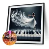 Peinture Diamant Piano Fille-Perceuse Ronde-40*40CM