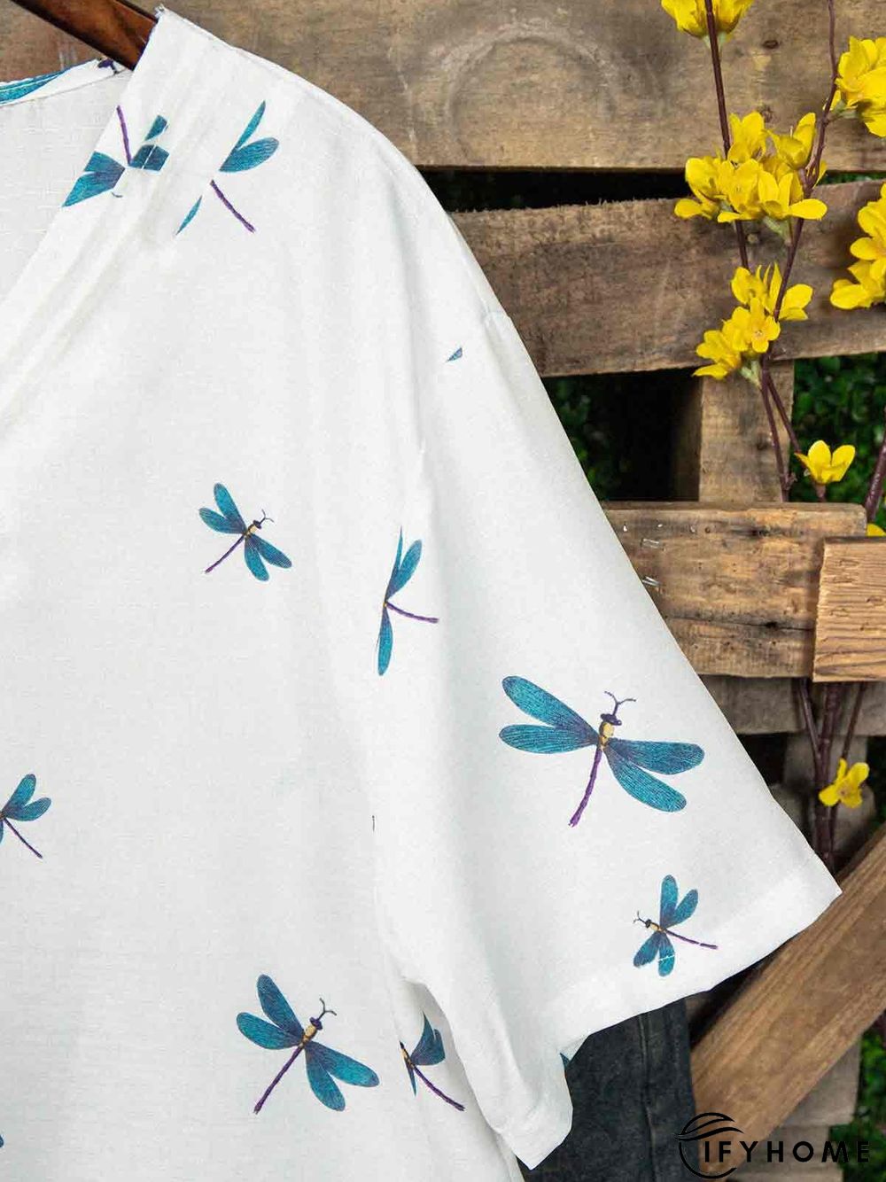 Plus Size Plain Cotton-Blend Short Sleeve Casual T-shirt | IFYHOME