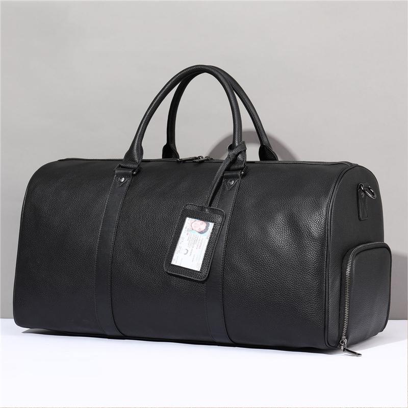Large Capacity Travelling Simple Style Handy Trendy Leather Chunky Duffel Bag