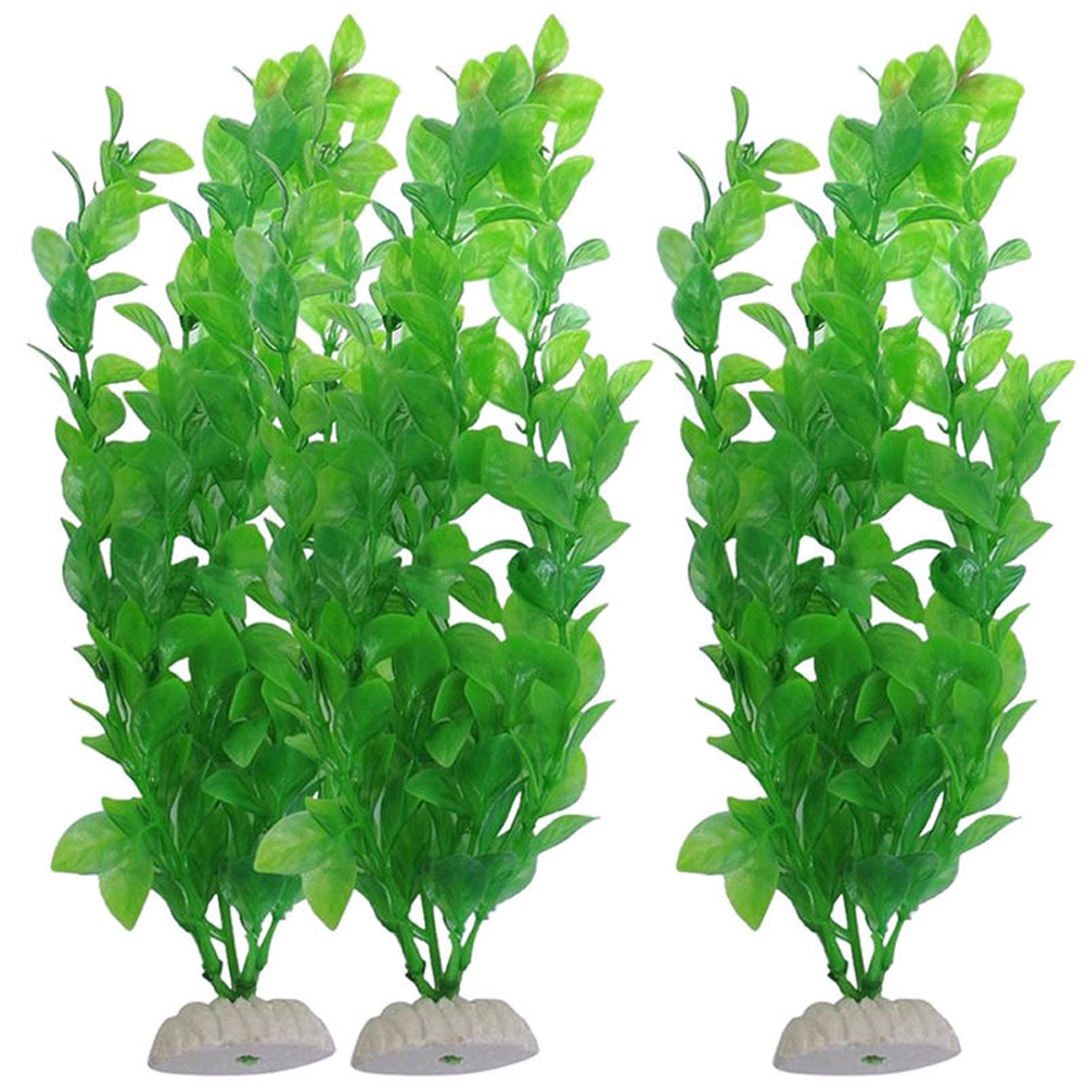 

3PCS Artificial Plastic Underwater Grass Green Plant for Fish Tank Aquarium, 501 Original