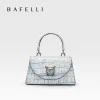 BAFELLI 2024 WOMEN'S NEW BAG ORIGINAL DESIGNER LUXURY BRAND CAT CASUAL STYLE TREND PURSE CROCODILE LEATHER HANDBAGS
