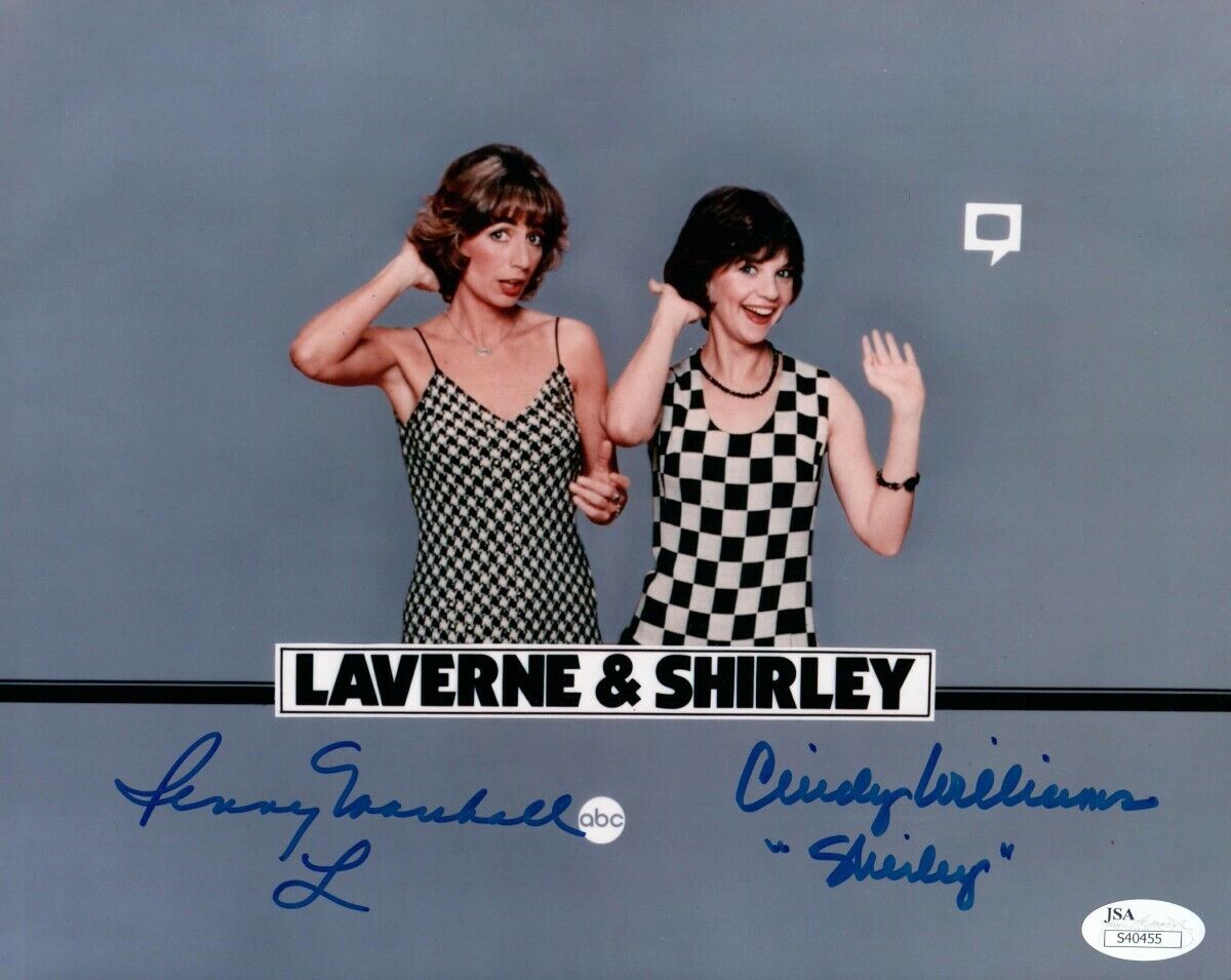 Cindy Williams Penny Marshall Dual Autographed 8X10 Photo Poster painting Laverne & Shirley JSA