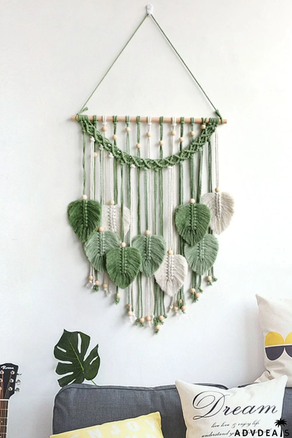 Macrame Leaf Fringe Wall Hanging