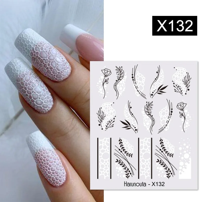 1PC Colorful Leaves Nail Water Decals Colorful Flower Leaf Water Transfer Sliders Nail Stickers For Nails Manicures Nail Wraps-Nail Inspo
