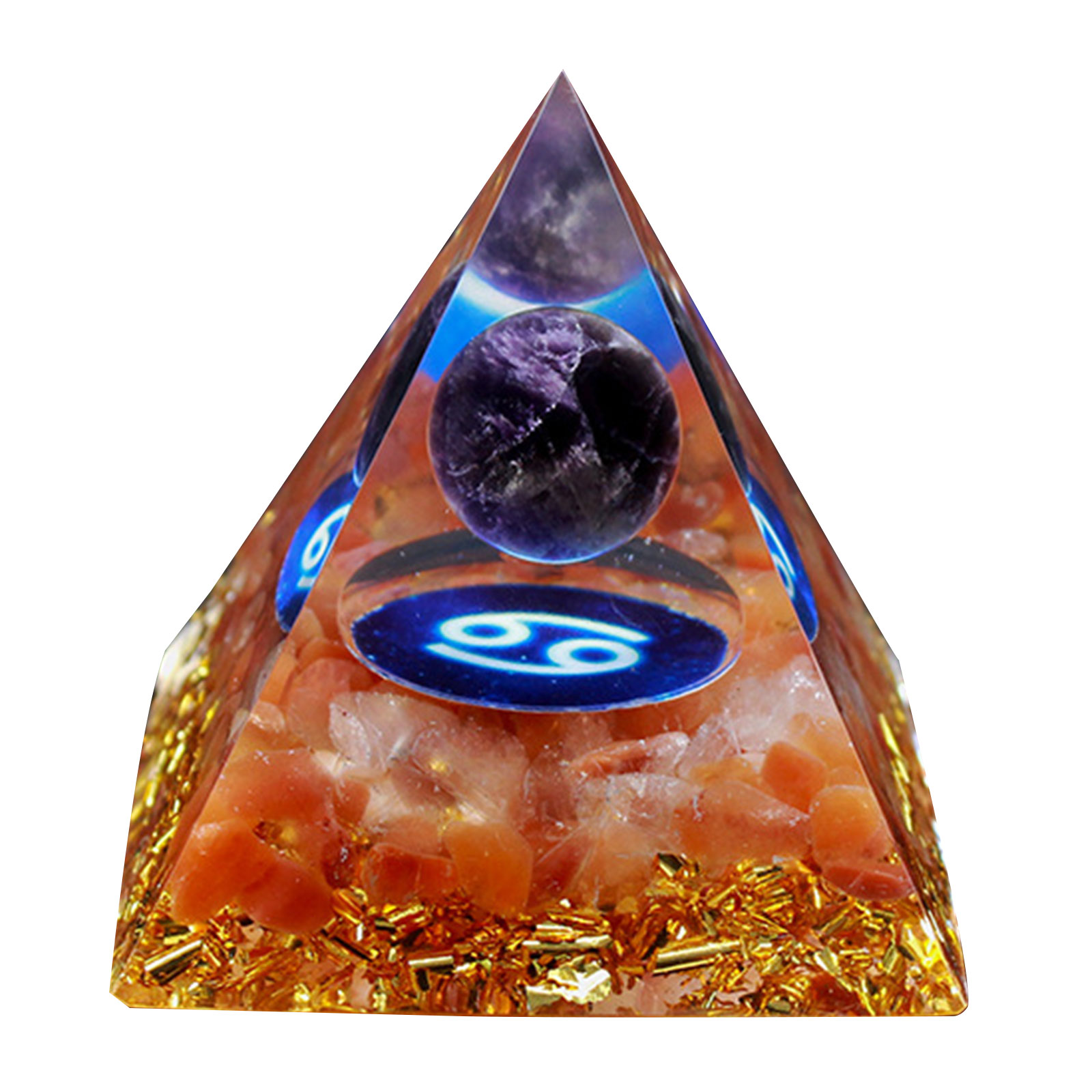 

6cm Natural Orgonite Pyramid Chakra - Cancer, 501 Original