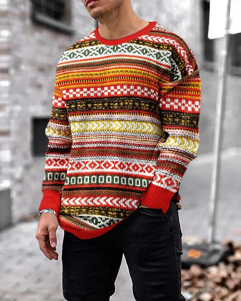 Men's ethnic casual wool sweaters