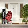 DIY Diamong Painting Double Sided Drills Garden Flags Outdoor Decor Holiday Garden Decorations Kit(Welcome Heart)