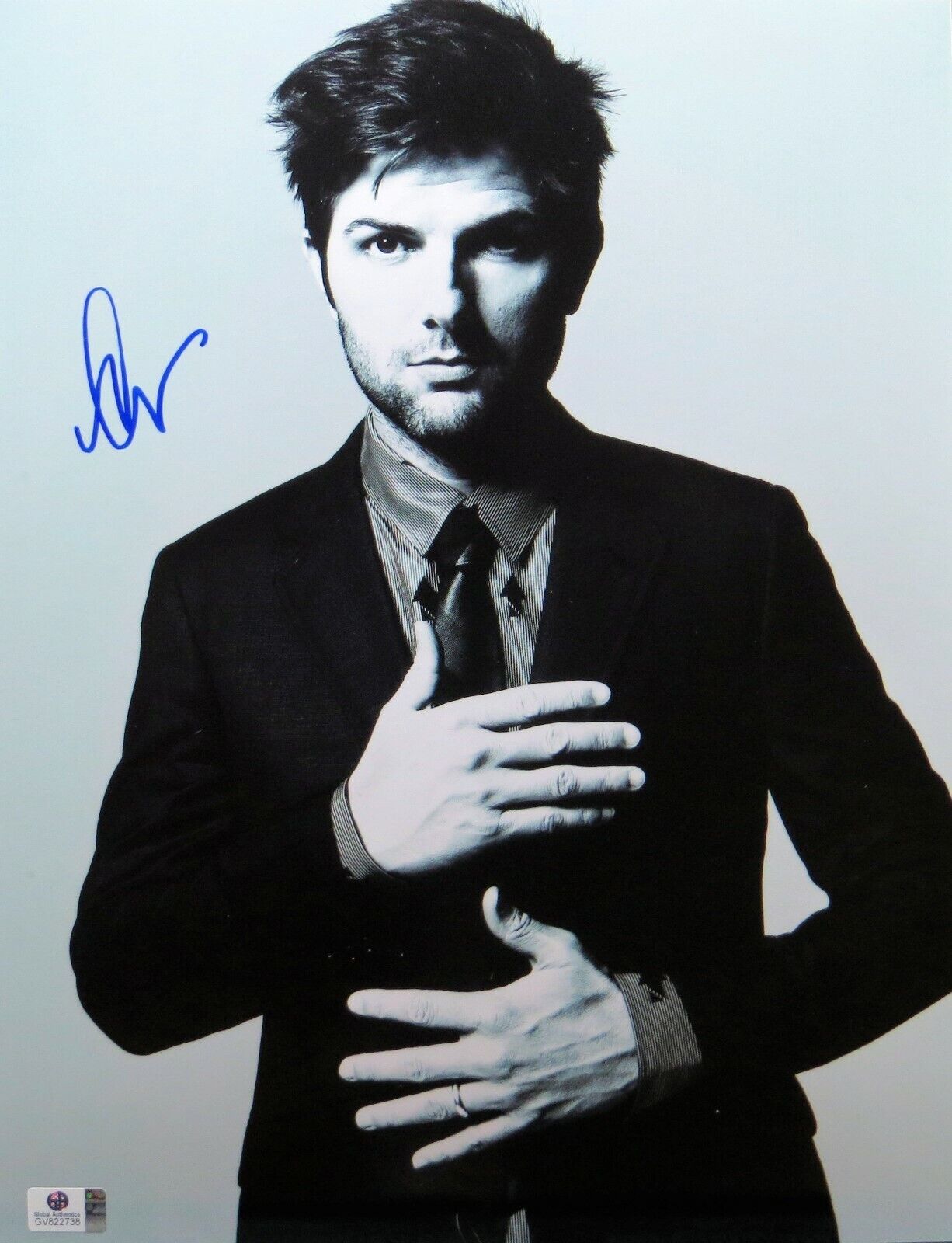 Adam Scott Signed Autographed 11X14 Photo Poster painting Classic Sexy B/W Suit GV822738