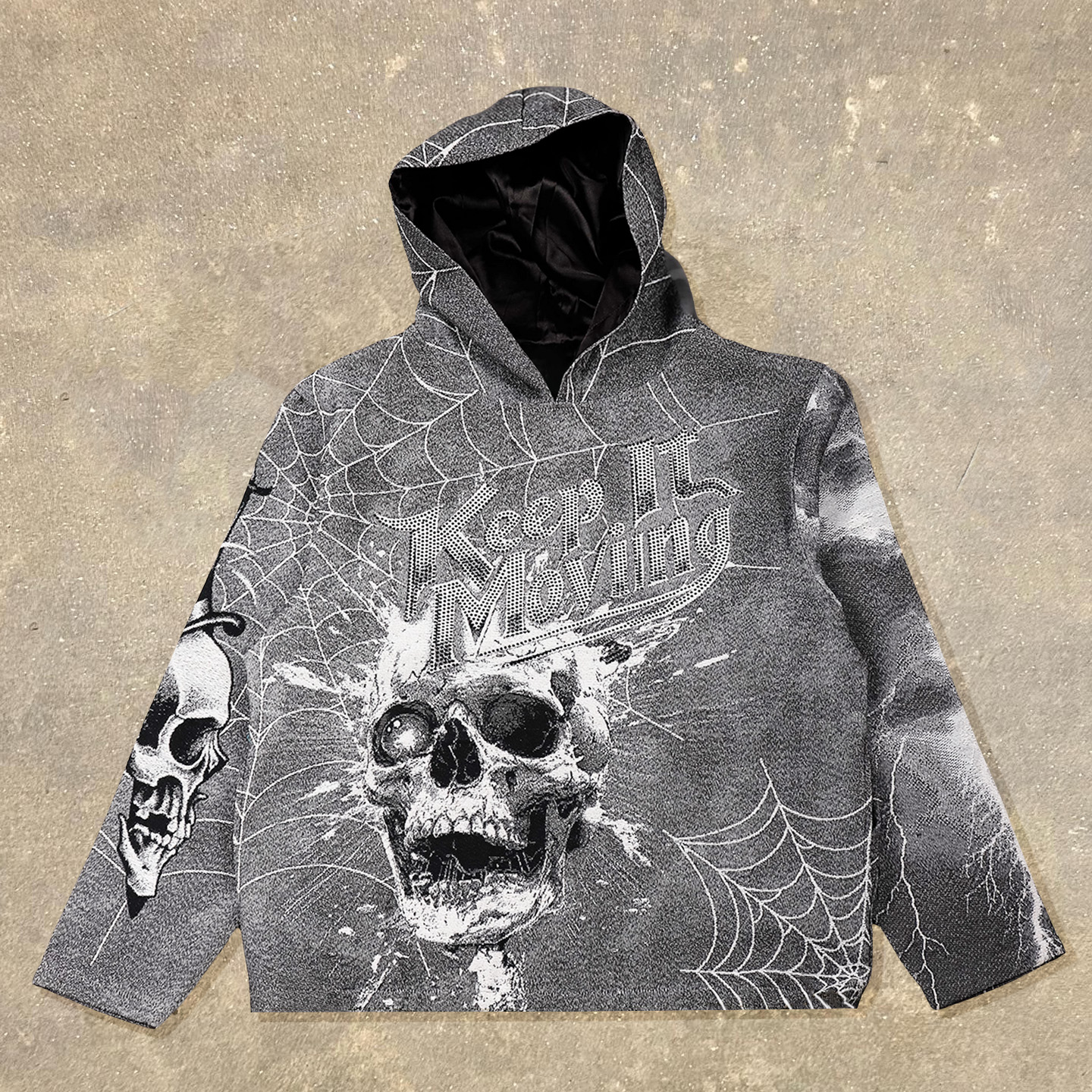 Keep It Moving Print Long Sleeve Hoodies