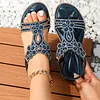 Women's Rhinestone Bohemian Beach Elastic Strap Slingback Sandals Shoes
