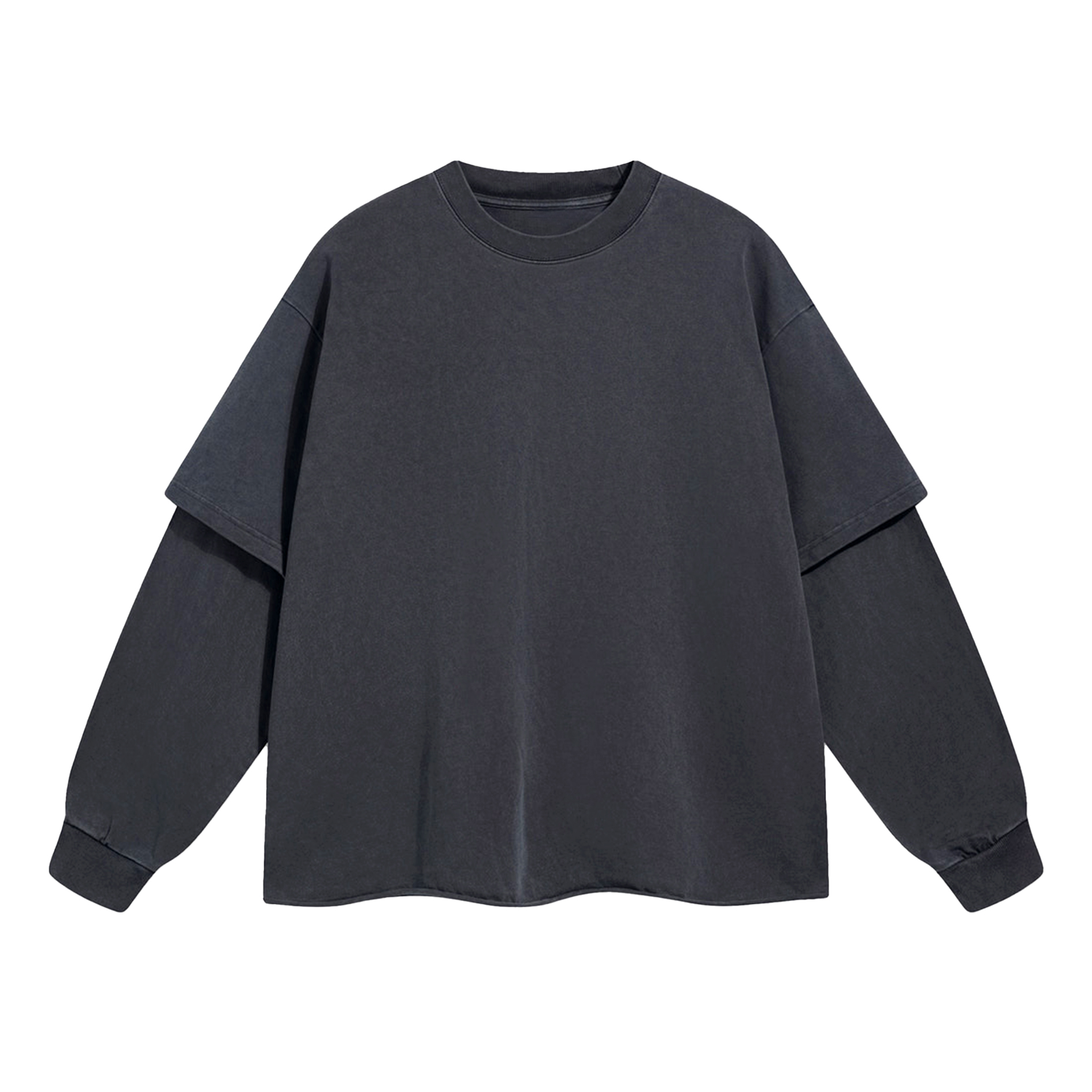 Solid Color Vintage Graphic Long Sleeve T-shirt / Rvogue / Rvogue