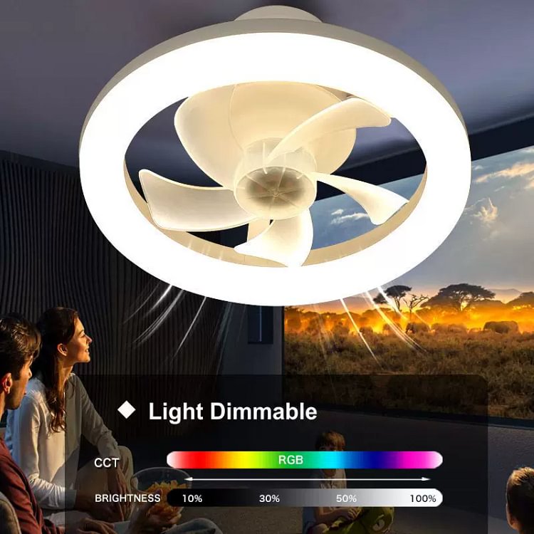 E27 LED Fan Light Bulb with Remote Contro 