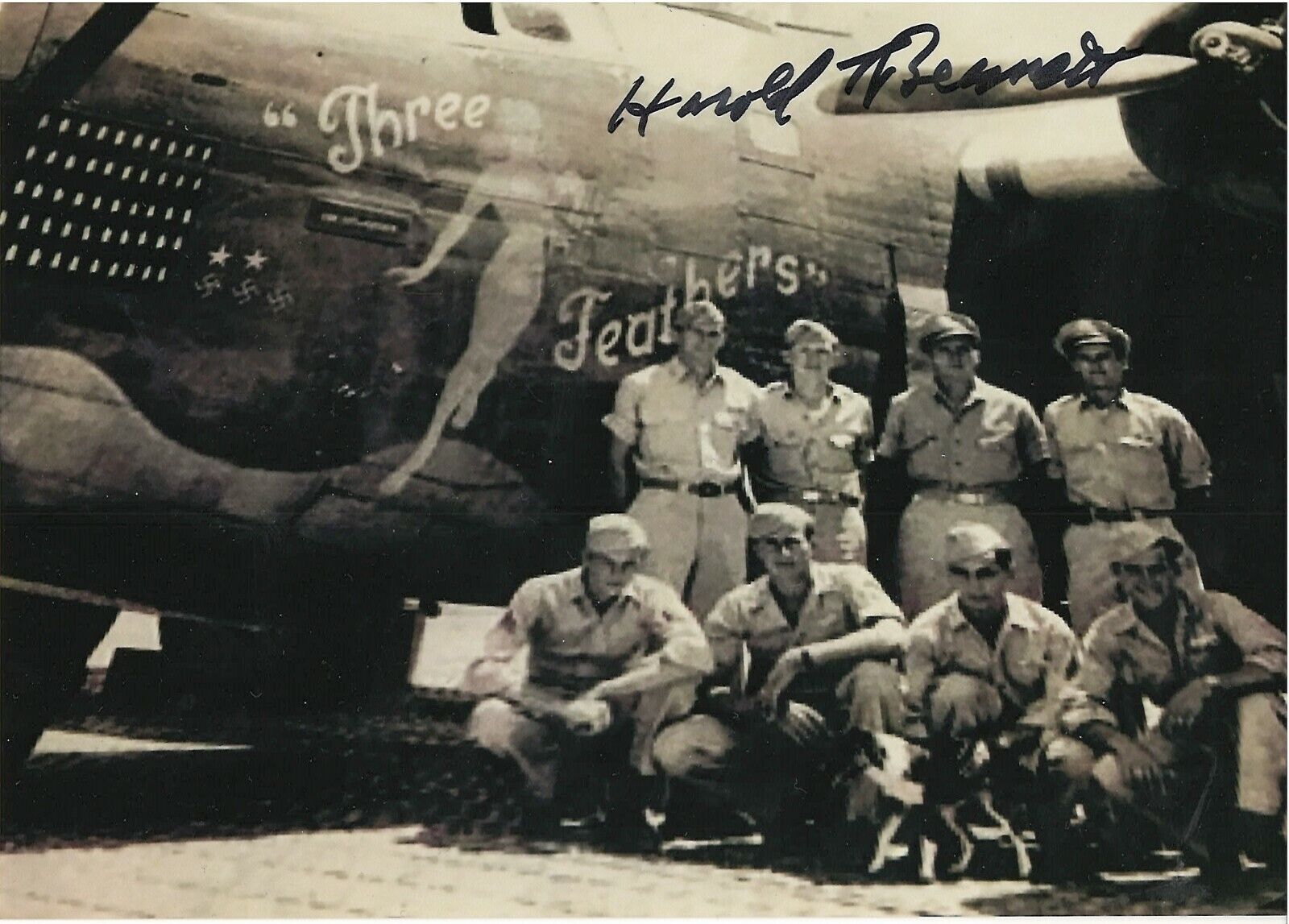 DICK BENNETT 15TH AIR FORCE 451ST BOMB GROUP B-24 GUNNER RARE SIGNED Photo Poster painting