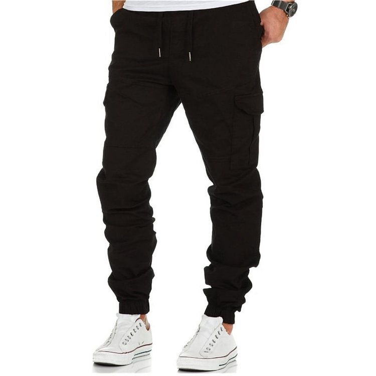 Commuting Street Workwear Multi-Pocket Pure Color Pants - BlackFridayBuys