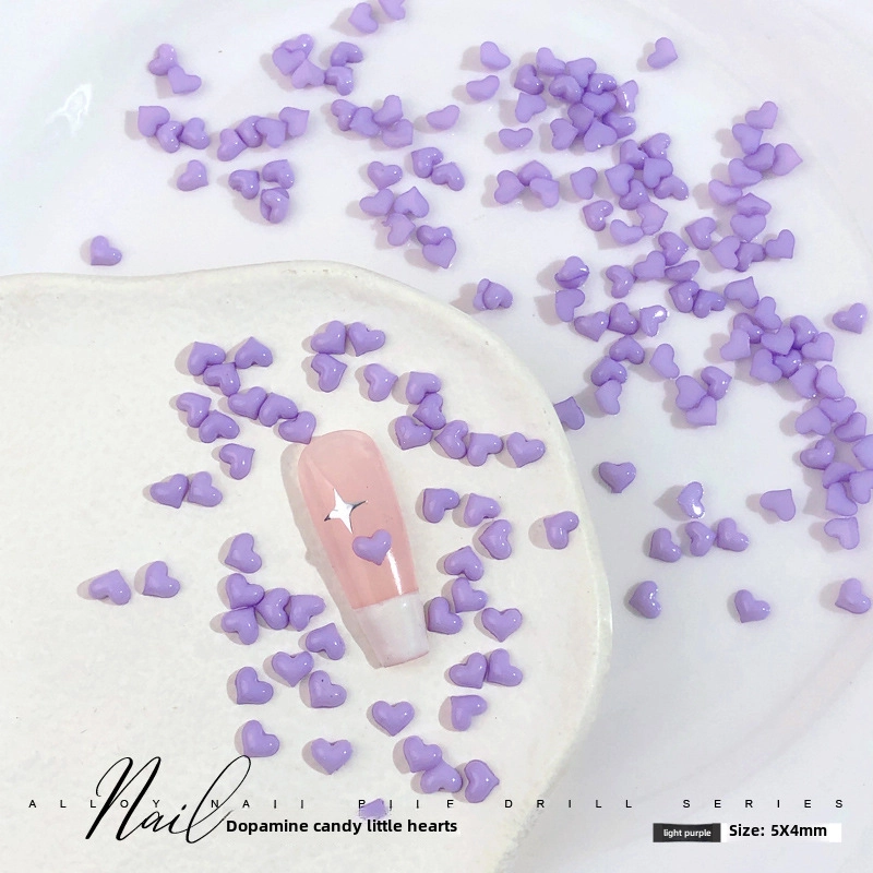 Dopamine Candy Love Diamond Macaron Color Sweet Resin Small Love Net Red Nail Jewelry