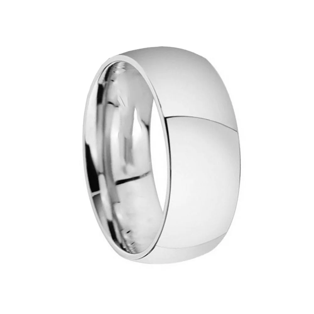 6MM 8MM 12MM 14MM Silver Full Arc High Polished Mens Tungsten Rings