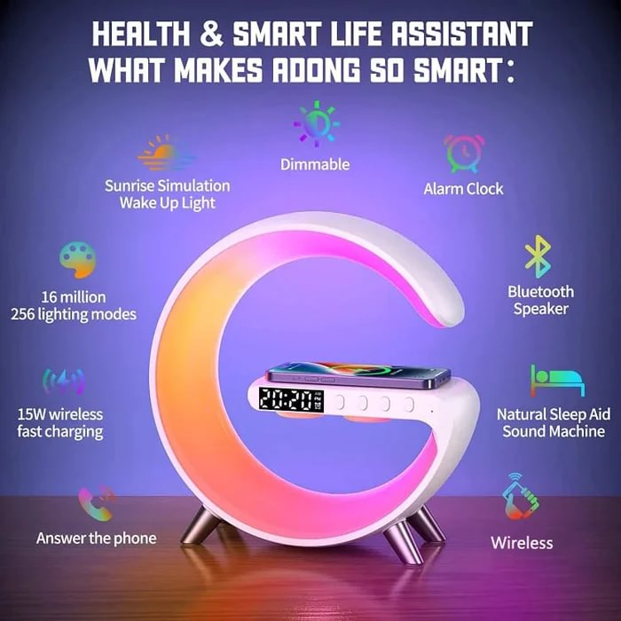 🎄Christmas Sales - 49% OFF🎅Multifunctional Bluetooth Speaker-Colorful Atmosphere Light Wireless Charging and Clock All-in-one Machine