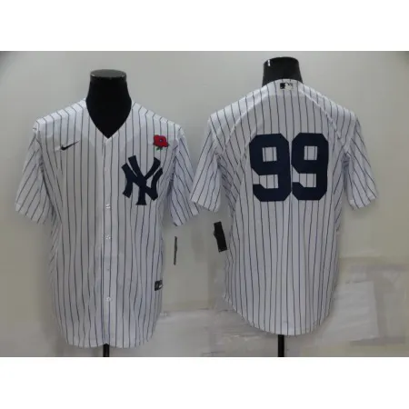 Men's New York Yankees #99 Aaron Judge White Cool Base Stitched Baseball Jersey 9SJD
