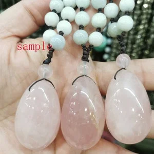 pornhint Pornhint Rare Genuine  Rose Quartz Vaginal Massage Eggs Vaginal Drilled Yoni Egg Kegel Exerciser yoni egg women Yoga Pink quartz pendant