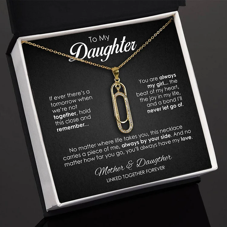 For Daughter - Mother & Daughter Linked Together Forever Circle Necklace