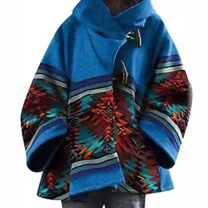 Uveng Uveng Winter Wish Amazon Ebay Autumn And Winter New Lady Loose Retro Print Wool Coat 5 Color 8 Yards