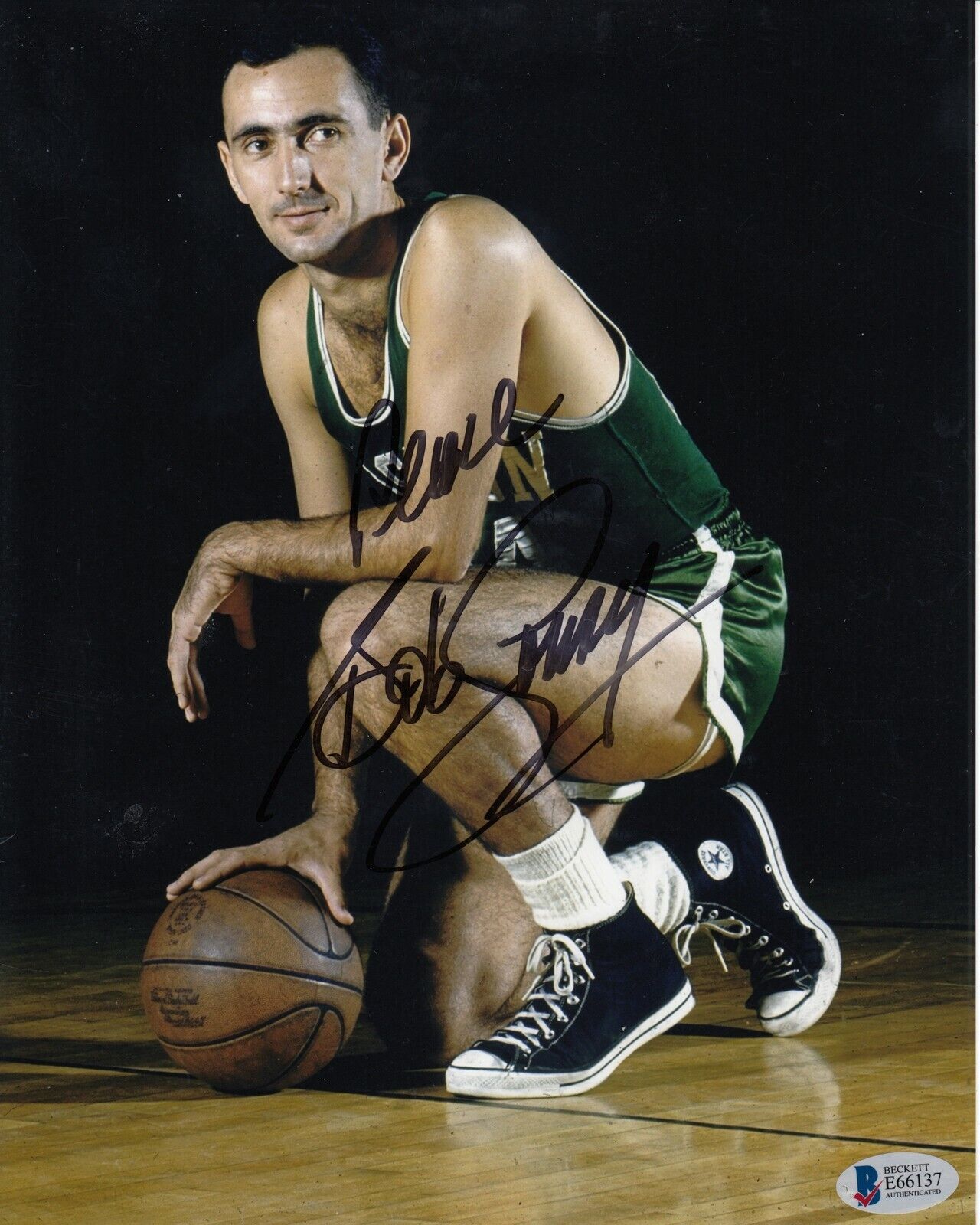 Bob Cousy #0 8x10 Signed Photo Poster painting Beckett Boston Celtics