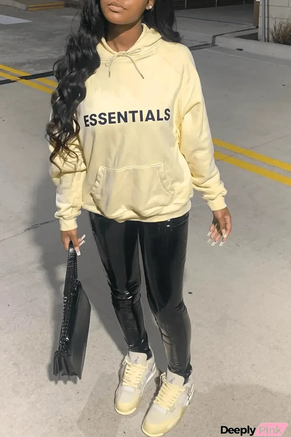 Women'S Fashion Fall Fashion Trend Solid Letter Hooded Long Sleeve Hoodies