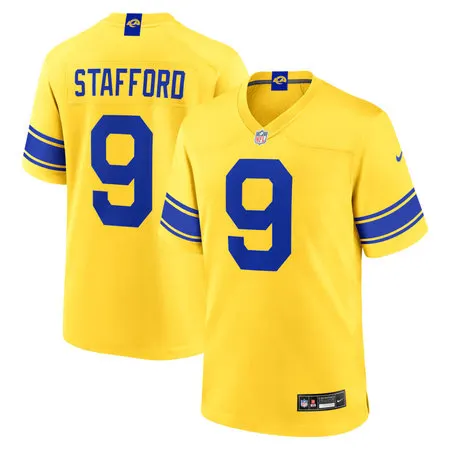 Men's Los Angeles Rams #9 Matthew Stafford Nike Classic Sol Game Jersey