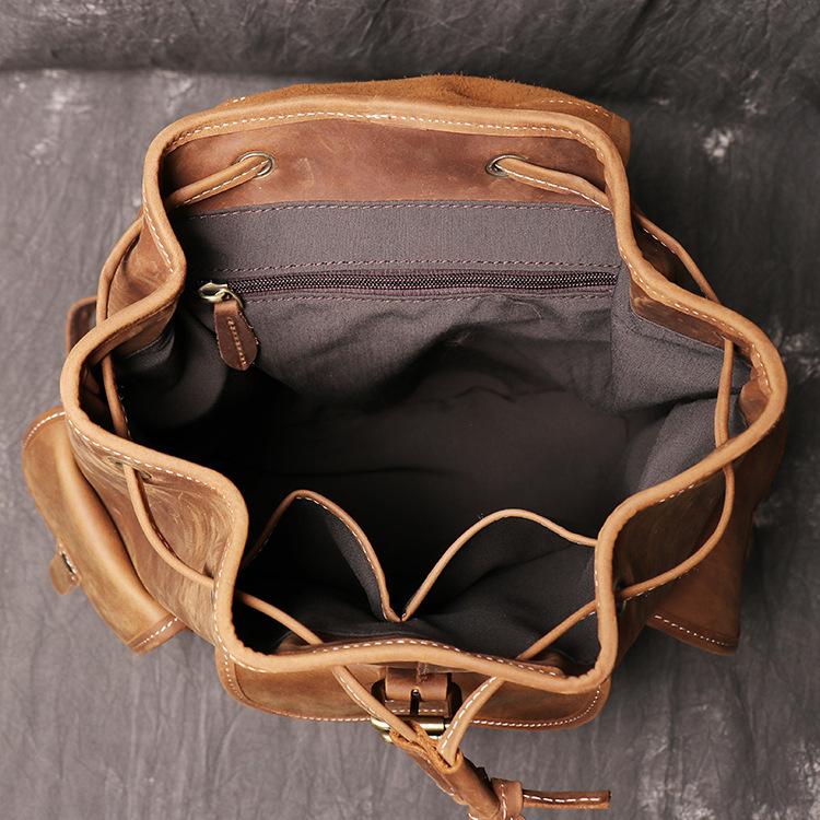Men's Handmade Leather Travel Backpack