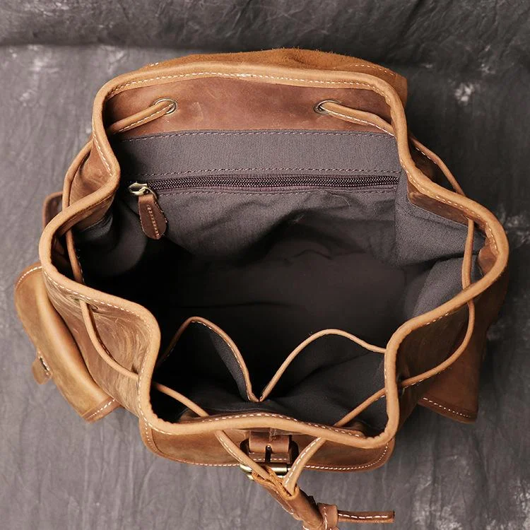 Men's Handmade Leather Travel Backpack