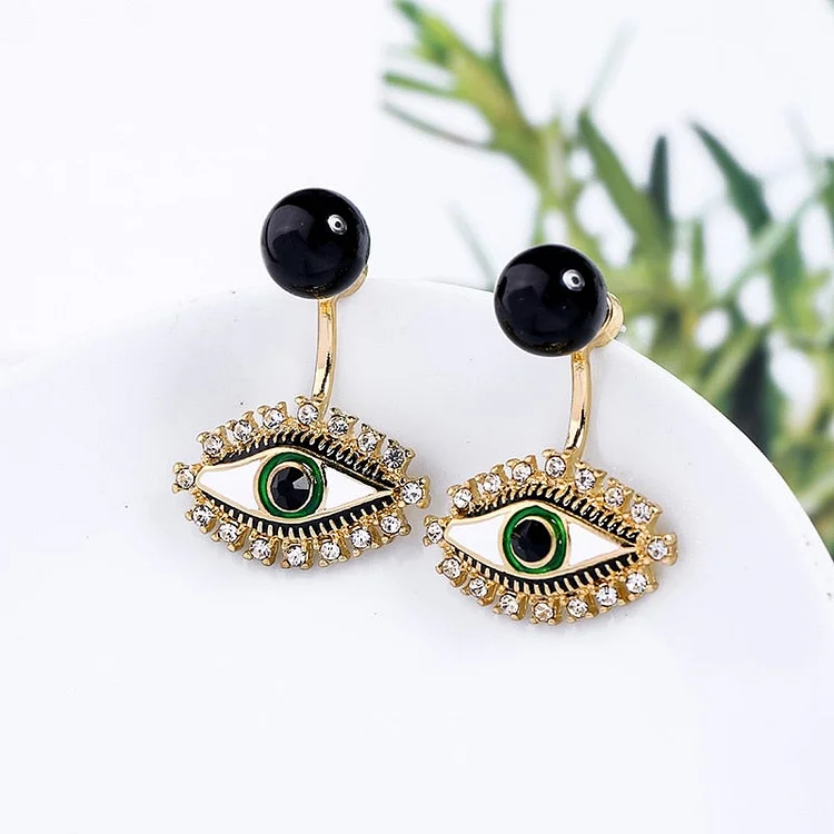 Black Evil Eye Earrings