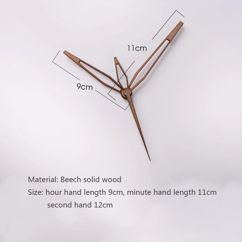 Solid Wood DIY Wall Clock Hands Repair Parts Tools Home Decor Walnut Wood Quartz Clock Pointers Suitable for 12 14 inch Clocks