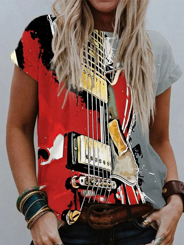 Guitar Music Art Short Sleeve Comfy T Shirt