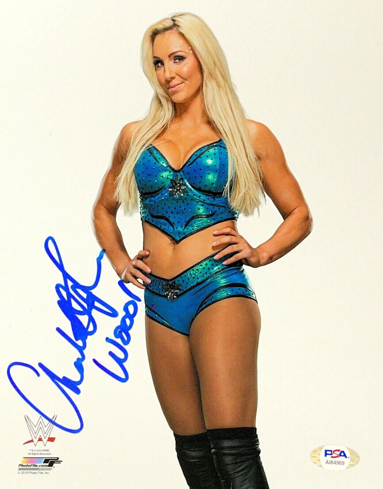 WWE CHARLOTTE FLAIR HAND SIGNED AUTOGRAPHED 8X10 Photo Poster painting WITH PROOF AND PSA COA 6